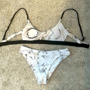 Marble cut out bikini
